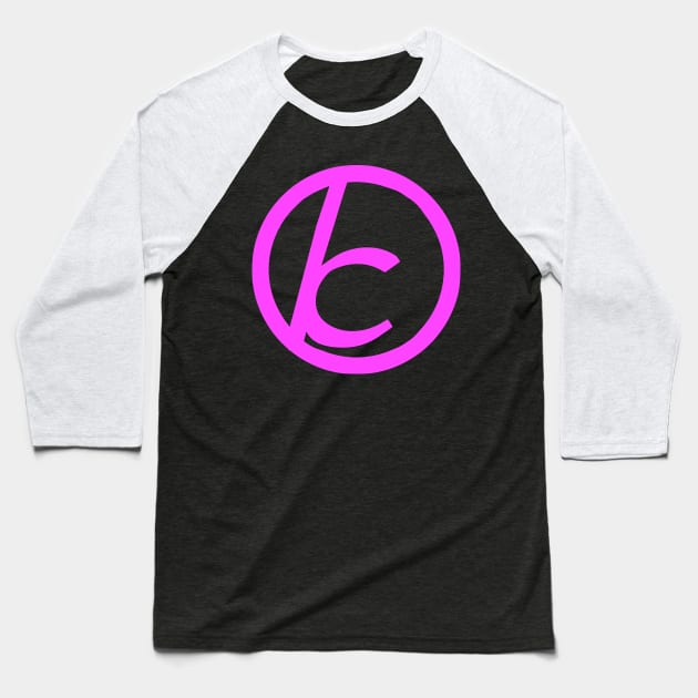 Jewish Anarchist Symbol (Cursive, Pink) Baseball T-Shirt by dikleyt